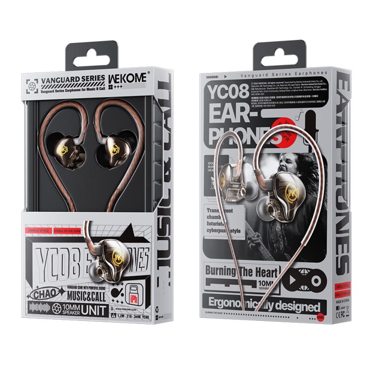 WK YC08 8 Pin Transparent Music Call Wired Earphone, Length: 1.2m(Black) WK YC08 8 Pin Transparent Music Call Wired Earphone, Length: 1.2m(Black)