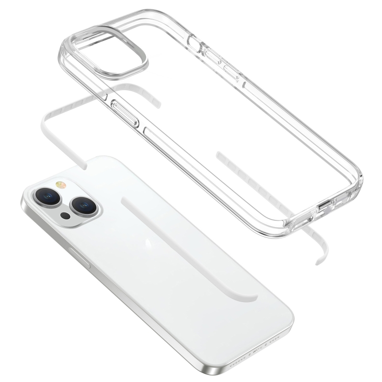 For iPhone 15 Two-color Shockproof High Transparency TPU Phone Case(White) For iPhone 15 Two-color Shockproof High Transparency TPU Phone Case(White)