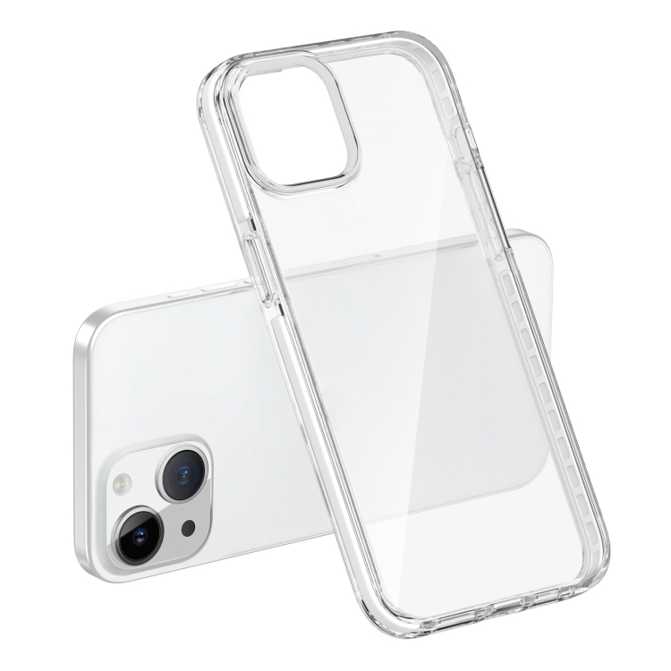 For iPhone 15 Two-color Shockproof High Transparency TPU Phone Case(White) For iPhone 15 Two-color Shockproof High Transparency TPU Phone Case(White)