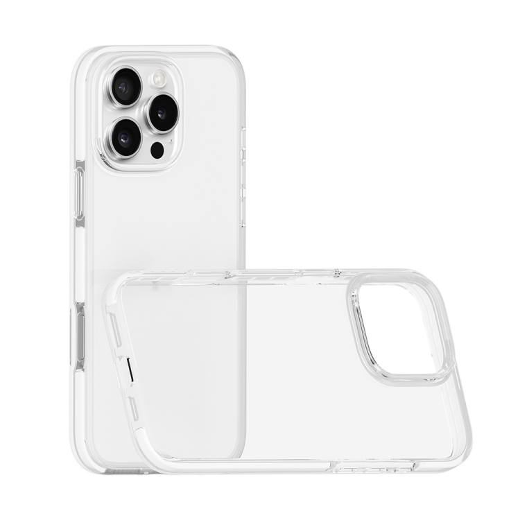 For iPhone 16 Pro Two-color Shockproof High Transparency TPU Phone Case(White) For iPhone 16 Pro Two-color Shockproof High Transparency TPU Phone Case(White)