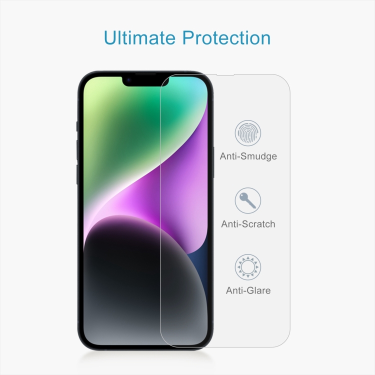 For iPhone 14 0.26mm 9H 2.5D High Aluminum Tempered Glass Film For iPhone 14 0.26mm 9H 2.5D High Aluminum Tempered Glass Film