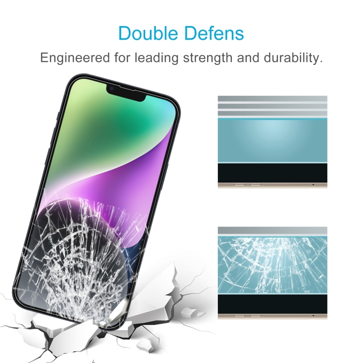 For iPhone 14 0.26mm 9H 2.5D High Aluminum Tempered Glass Film For iPhone 14 0.26mm 9H 2.5D High Aluminum Tempered Glass Film