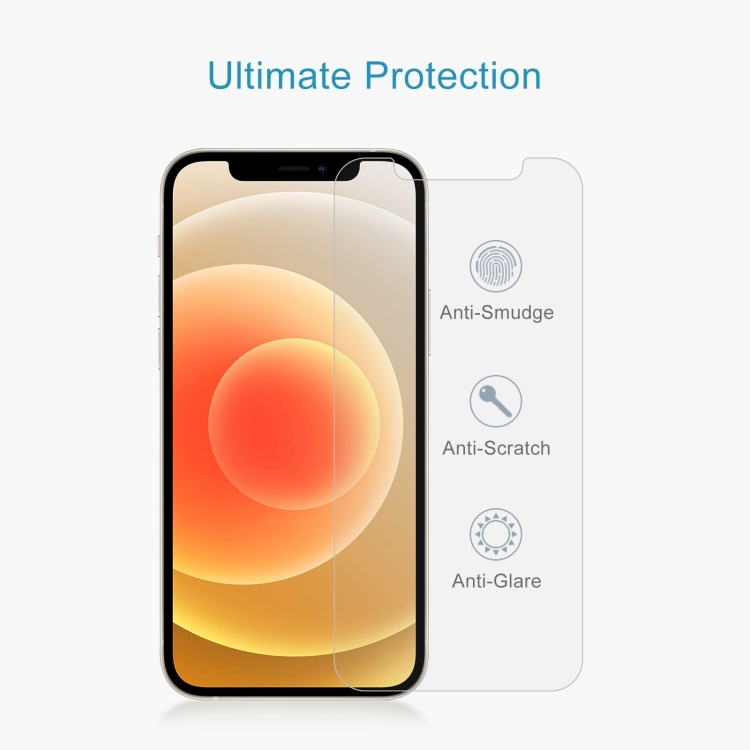 For iPhone 12 / 12 Pro 10pcs 0.26mm 9H 2.5D High Aluminum Tempered Glass Film