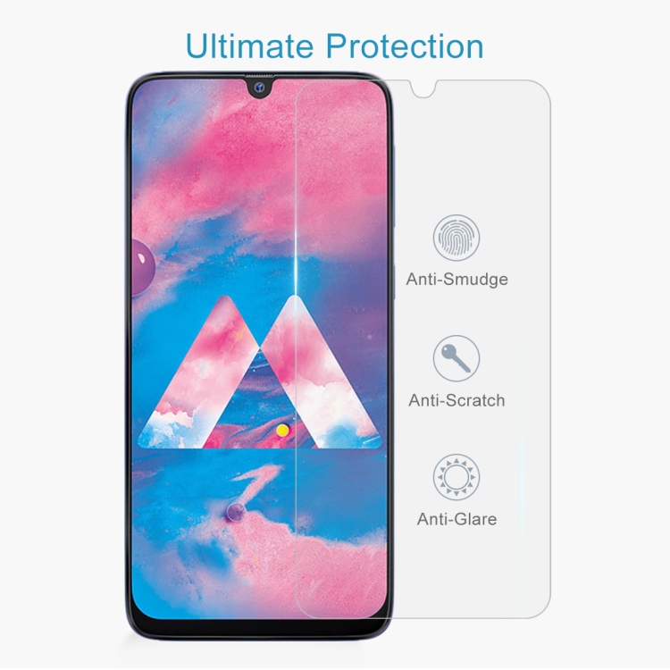 For Samsung Galaxy A40s Half-screen Transparent Tempered Glass Film - 3