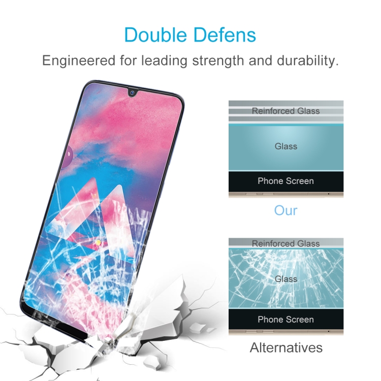 For Samsung Galaxy A40s Half-screen Transparent Tempered Glass Film - 4