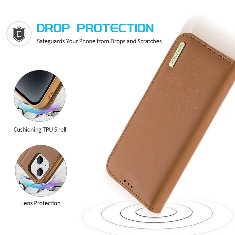 For iPhone 15 Plus DUX DUCIS Hivo Series Cowhide + PU + TPU Flip Phone Case(Brown) For iPhone 15 Plus DUX DUCIS Hivo Series Cowhide + PU + TPU Flip Phone Case(Brown)