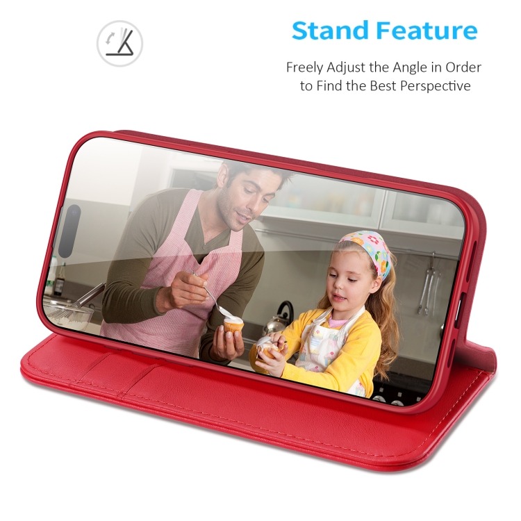 For iPhone 16 Plus DUX DUCIS Hivo Series Cowhide + PU + TPU Flip Phone Case(Red) For iPhone 16 Plus DUX DUCIS Hivo Series Cowhide + PU + TPU Flip Phone Case(Red)