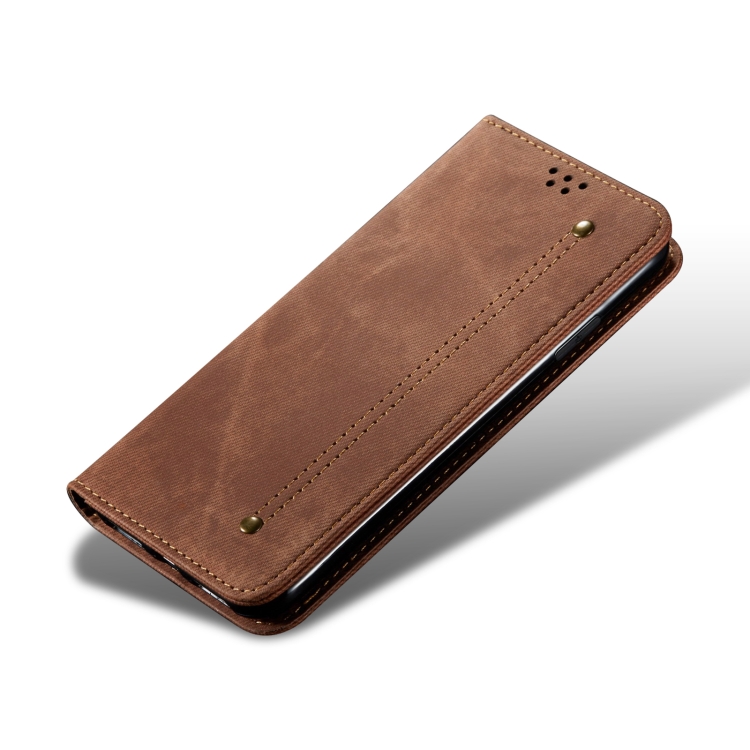 For vivo X200 Pro mini Denim Texture Flip Leather Phone Case(Brown)