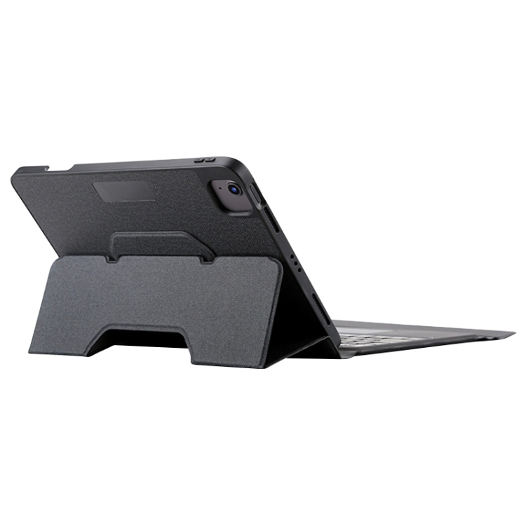 For iPad 10th Gen 10.9 2022 Integrated Bluetooth Keyboard Leather Case with Backlight & Touchpad(Black)