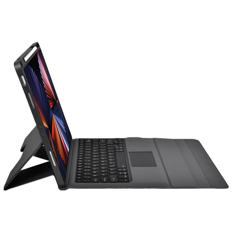 For iPad 10th Gen 10.9 2022 Integrated Bluetooth Keyboard Leather Case with Backlight & Touchpad(Black)