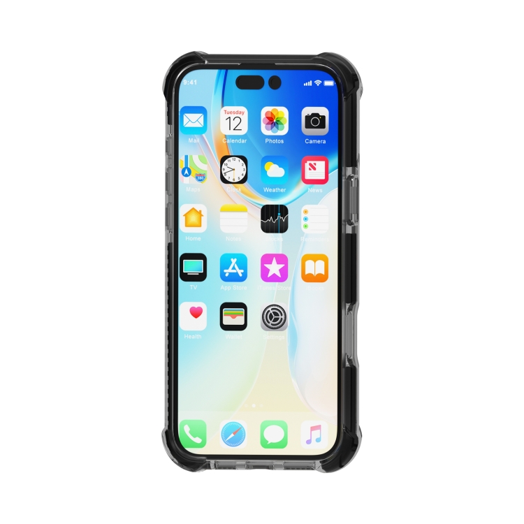 For iPhone 16 Plus Four-corner Shockproof TPU + Acrylic Phone Case(Black) For iPhone 16 Plus Four-corner Shockproof TPU + Acrylic Phone Case(Black)