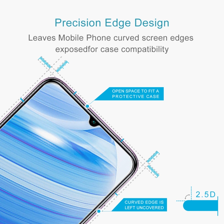 For Xiaomi Redmi 10X 5G 10 PCS Half-screen Transparent Tempered Glass Film - 2