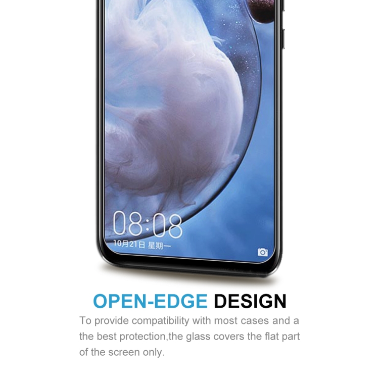 For Huawei nova 5z 50 PCS Half-screen Transparent Tempered Glass Film - 5