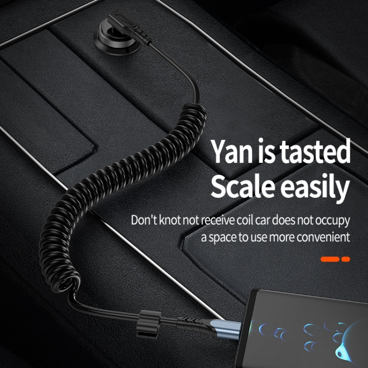 Type-C to 8 Pin Elbow Spring Charging Data Cable, Length: 1.5m(Black) Type-C to 8 Pin Elbow Spring Charging Data Cable, Length: 1.5m(Black)