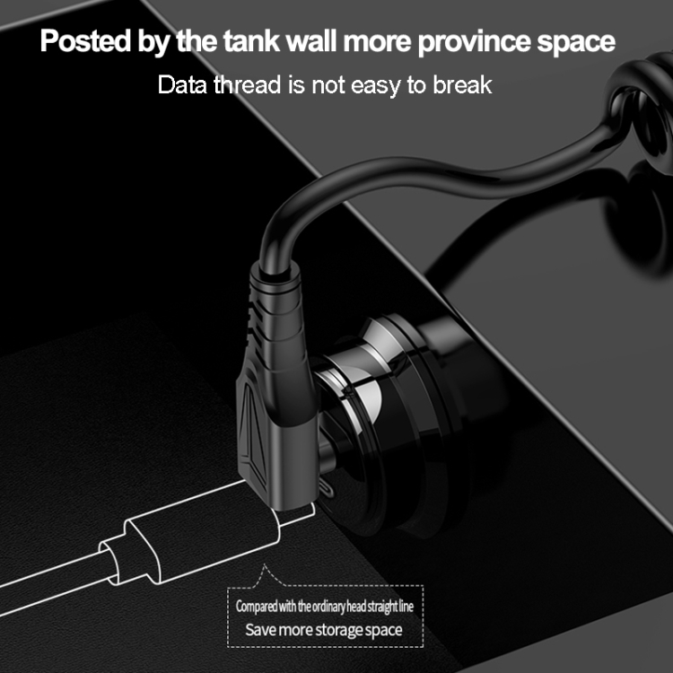 Type-C to 8 Pin Elbow Spring Charging Data Cable, Length: 1.5m(Black) Type-C to 8 Pin Elbow Spring Charging Data Cable, Length: 1.5m(Black)