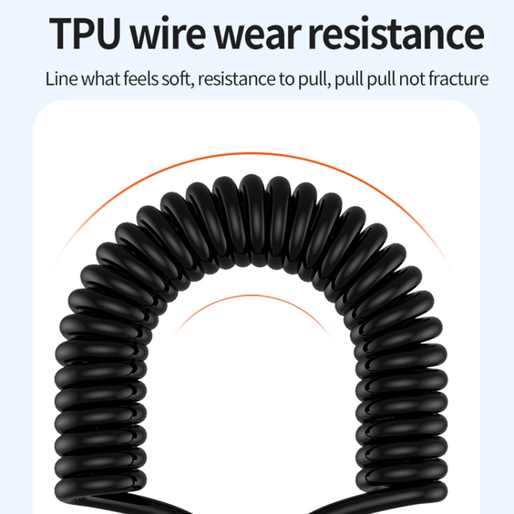 Type-C to 8 Pin Elbow Spring Charging Data Cable, Length: 1.5m(Black) Type-C to 8 Pin Elbow Spring Charging Data Cable, Length: 1.5m(Black)