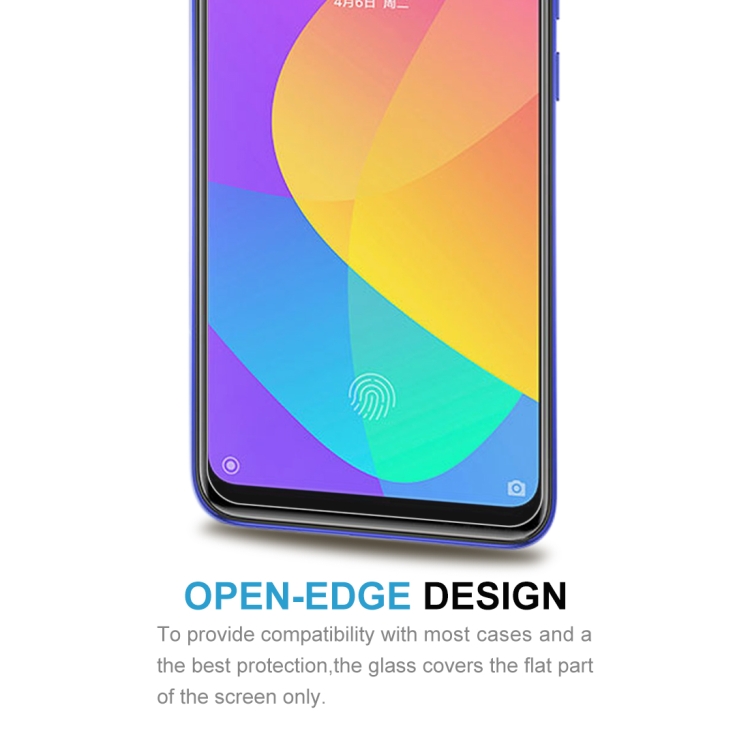 For Xiaomi Mi CC9e 50 PCS Half-screen Transparent Tempered Glass Film - 5