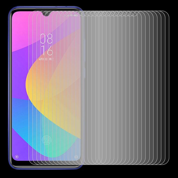 For Xiaomi Mi CC9e 50 PCS Half-screen Transparent Tempered Glass Film - 7