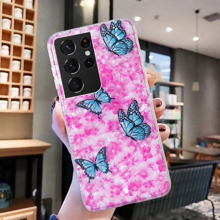 For Samsung Galaxy S21 Ultra 5G IMD Shell Pattern TPU Phone Case(Colorful Butterfly) For Samsung Galaxy S21 Ultra 5G IMD Shell Pattern TPU Phone Case(Colorful Butterfly)