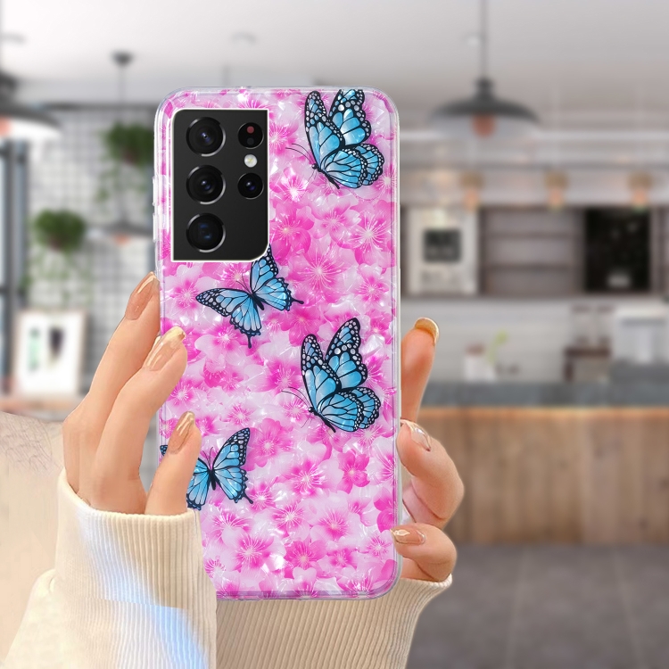 For Samsung Galaxy S21 Ultra 5G IMD Shell Pattern TPU Phone Case(Colorful Butterfly) For Samsung Galaxy S21 Ultra 5G IMD Shell Pattern TPU Phone Case(Colorful Butterfly)