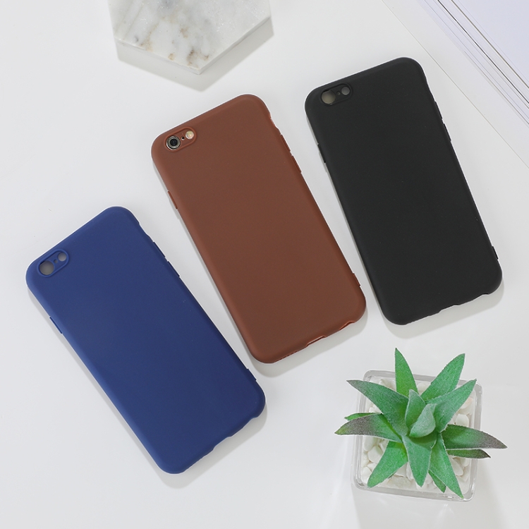 For iPhone 6 Plus Shockproof Frosted TPU Protective Case(Dark Blue) - 1
