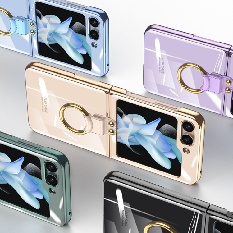 For Samsung Galaxy Z Flip5 GKK Electroplating Phone Case with Ring(Purple) For Samsung Galaxy Z Flip5 GKK Electroplating Phone Case with Ring(Purple)