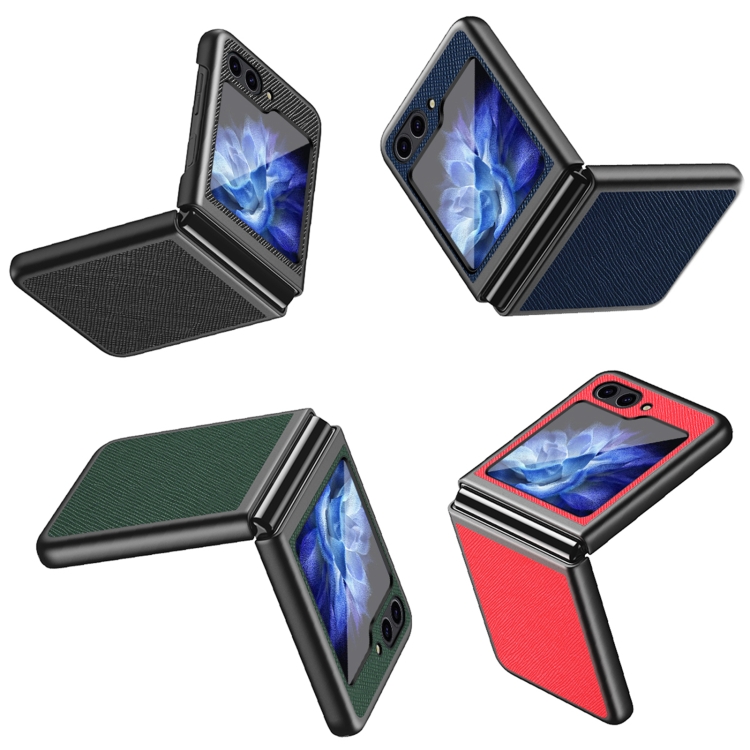 For Samsung Galaxy Z Flip5 Cross Texture All Inclusive Shockproof Protective Phone Case(Green) For Samsung Galaxy Z Flip5 Cross Texture All Inclusive Shockproof Protective Phone Case(Green)