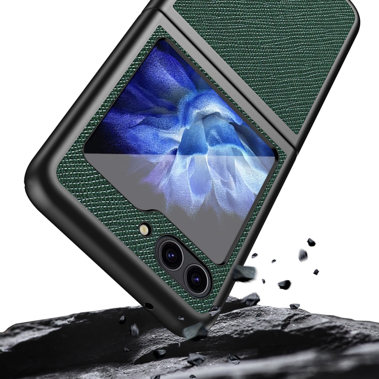For Samsung Galaxy Z Flip5 Cross Texture All Inclusive Shockproof Protective Phone Case(Green) For Samsung Galaxy Z Flip5 Cross Texture All Inclusive Shockproof Protective Phone Case(Green)
