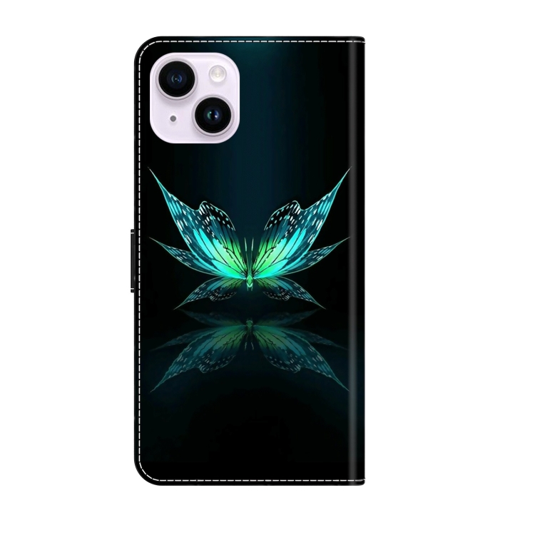 For iPhone 14 Plus Crystal 3D Shockproof Protective Leather Phone Case(Reflection Dutterfly) For iPhone 14 Plus Crystal 3D Shockproof Protective Leather Phone Case(Reflection Dutterfly)