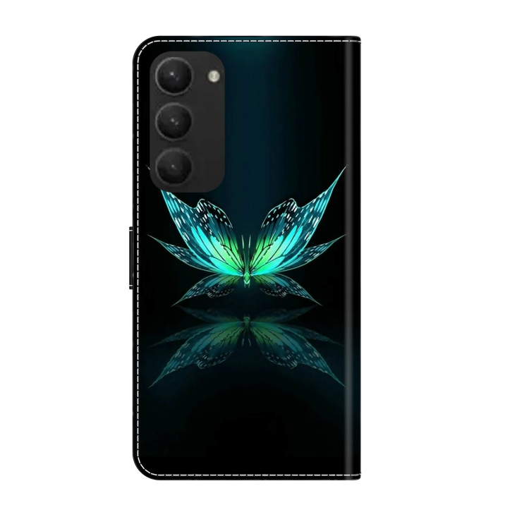 For Samsung Galaxy S23+ Crystal 3D Shockproof Protective Leather Phone Case(Reflection Dutterfly)
