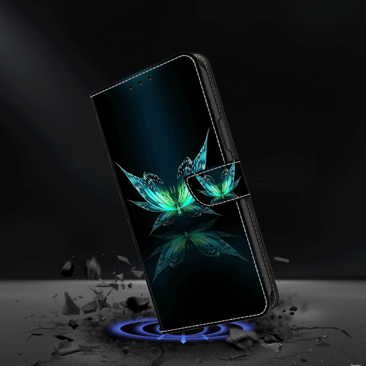 For Samsung Galaxy S23+ Crystal 3D Shockproof Protective Leather Phone Case(Reflection Dutterfly)