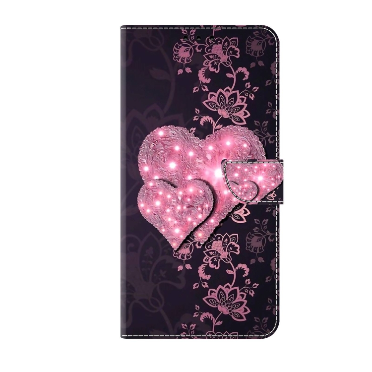 For Samsung Galaxy S23+ Crystal 3D Shockproof Protective Leather Phone Case(Lace Love)