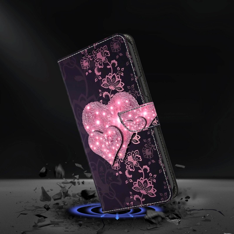 For Samsung Galaxy S23+ Crystal 3D Shockproof Protective Leather Phone Case(Lace Love)
