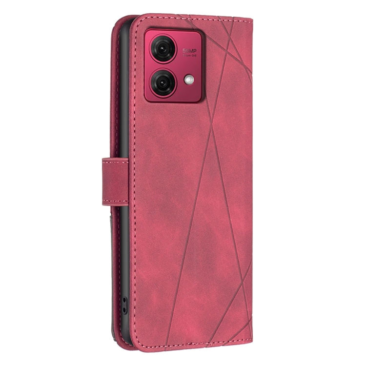 Para Motorola Moto G84 5G Funda de cuero para teléfono con estampado de  flores (rojo)