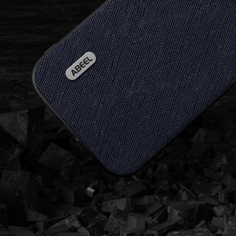 For iPhone 15 ABEEL Cross Texture Genuine Leather Phone Case(Blue) For iPhone 15 ABEEL Cross Texture Genuine Leather Phone Case(Blue)