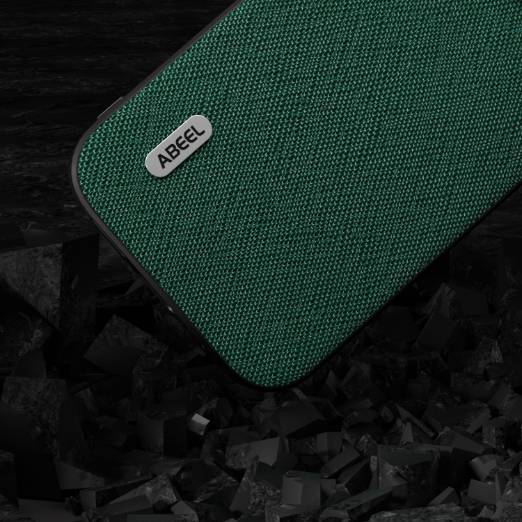 For iPhone 14 Plus ABEEL Cross Texture Genuine Leather Phone Case(Green) For iPhone 14 Plus ABEEL Cross Texture Genuine Leather Phone Case(Green)
