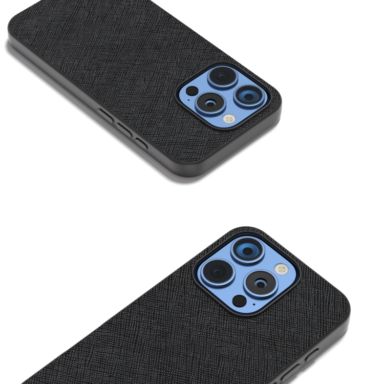 For iPhone 16 Pro ABEEL Cross Texture Genuine Leather Phone Case(Black) For iPhone 16 Pro ABEEL Cross Texture Genuine Leather Phone Case(Black)