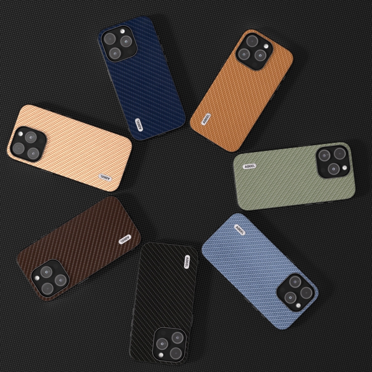 For iPhone 14 Pro ABEEL Carbon Fiber Texture Protective Phone Case(Yellow) For iPhone 14 Pro ABEEL Carbon Fiber Texture Protective Phone Case(Yellow)