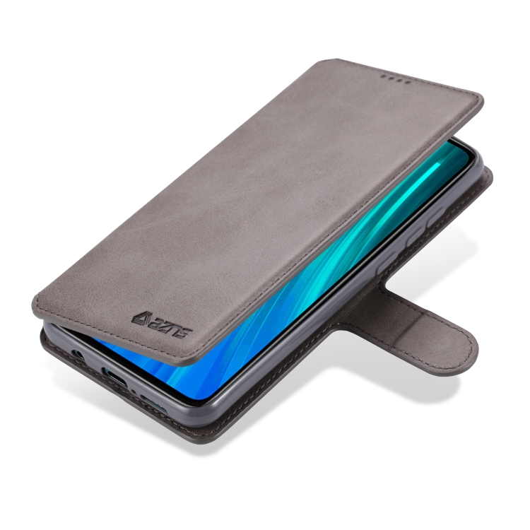 For Xiaomi Redmi Note 8 Pro AZNS Calf Texture Horizontal Flip Leather Case, with Holder & Card Slots & Wallet & Photo Frame(Grey) - 2