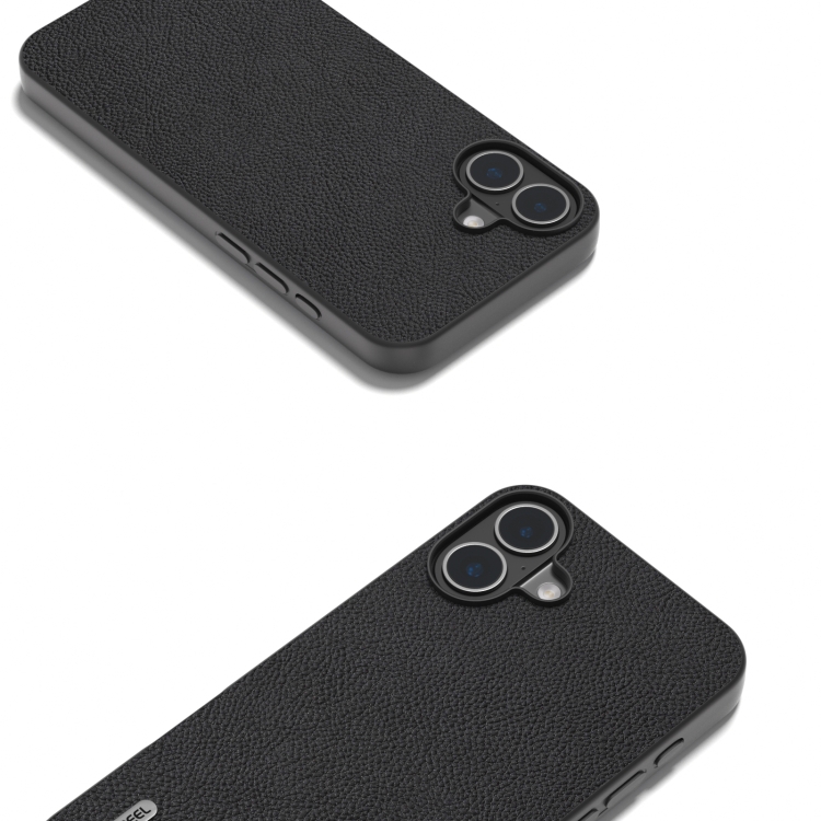 For iPhone 16 ABEEL Genuine Leather + PC Litchi Texture Phone Case(Black) For iPhone 16 ABEEL Genuine Leather + PC Litchi Texture Phone Case(Black)