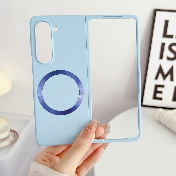 For Samsung Galaxy Z Fold5 Skin Feel Magsafe Magnetic Shockproof PC Phone Case(Blue) For Samsung Galaxy Z Fold5 Skin Feel Magsafe Magnetic Shockproof PC Phone Case(Blue)
