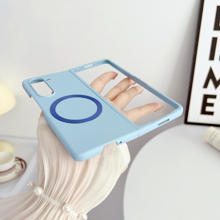 For Samsung Galaxy Z Fold5 Skin Feel Magsafe Magnetic Shockproof PC Phone Case(Blue) For Samsung Galaxy Z Fold5 Skin Feel Magsafe Magnetic Shockproof PC Phone Case(Blue)