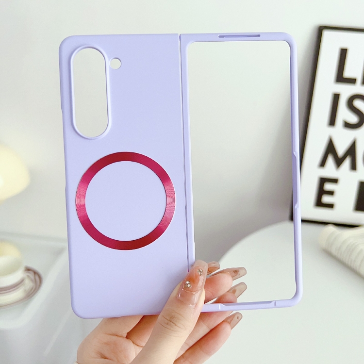 For Samsung Galaxy Z Fold6 Skin Feel Magsafe Magnetic Shockproof PC Phone Case(Purple) For Samsung Galaxy Z Fold6 Skin Feel Magsafe Magnetic Shockproof PC Phone Case(Purple)