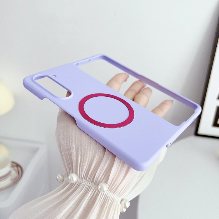 For Samsung Galaxy Z Fold6 Skin Feel Magsafe Magnetic Shockproof PC Phone Case(Purple) For Samsung Galaxy Z Fold6 Skin Feel Magsafe Magnetic Shockproof PC Phone Case(Purple)