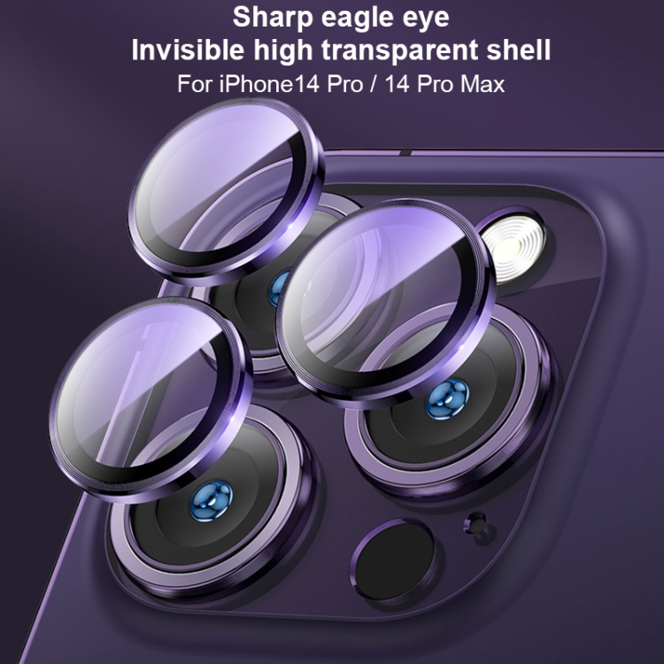 For iPhone 14 Pro / 14 Pro Max MOMAX Eagle Eye Independent Full Cover Phone Lens Glass Film(Dark Purple)