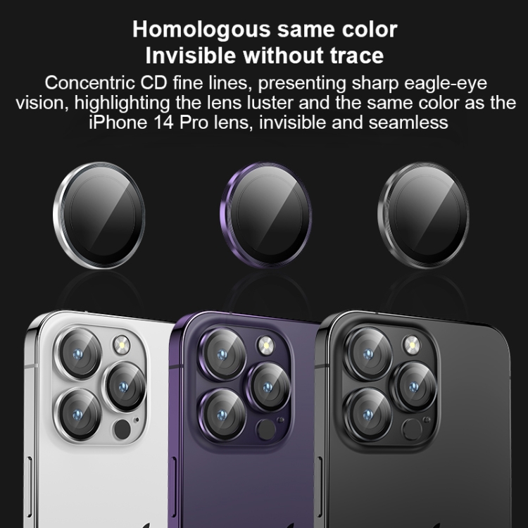 For iPhone 14 Pro / 14 Pro Max MOMAX Eagle Eye Independent Full Cover Phone Lens Glass Film(Dark Purple)