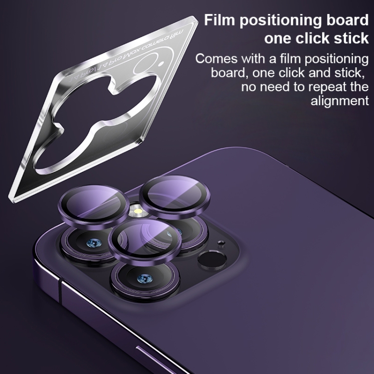For iPhone 14 Pro / 14 Pro Max MOMAX Eagle Eye Independent Full Cover Phone Lens Glass Film(Dark Purple)