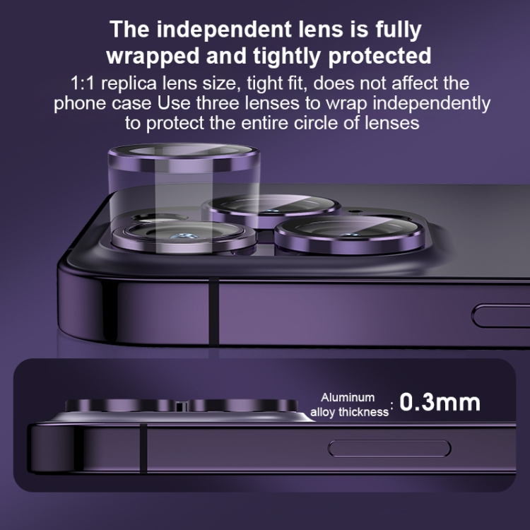 For iPhone 14 Pro / 14 Pro Max MOMAX Eagle Eye Independent Full Cover Phone Lens Glass Film(Dark Purple)