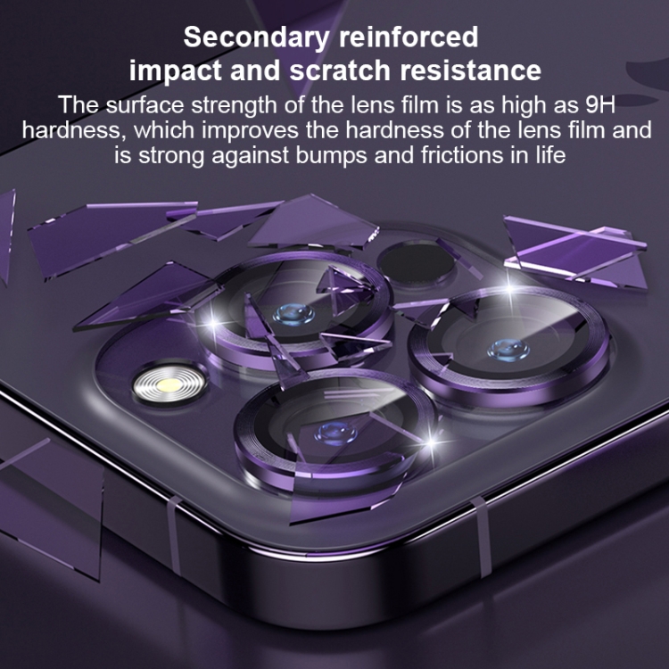 For iPhone 14 Pro / 14 Pro Max MOMAX Eagle Eye Independent Full Cover Phone Lens Glass Film(Dark Purple)