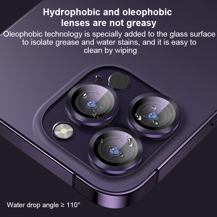 For iPhone 14 Pro / 14 Pro Max MOMAX Eagle Eye Independent Full Cover Phone Lens Glass Film(Dark Purple)